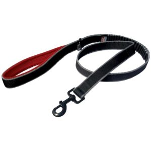 Kurgo Springback smycz dla psa, do wędrówek i biegania, rozciąga się z wewnętrznym bungee, wyściełany uchwyt, 122 cm, czerwono czarna Kurgo Springback smycz dla psa, do wędrówek i biegania, rozciąga się z wewnętrznym bungee, wyściełany uchwyt, 122 cm, czerwono czarna