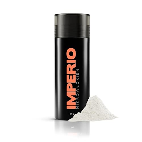 Mikrowłókna IMPERIO do zagęszczania włosów i pełniejszej fryzury W kilka sekund. zapewniają autentyczny wygląd. 100% naturalne! Fryzura jakości premium 26 g (biały) - obrazek 1