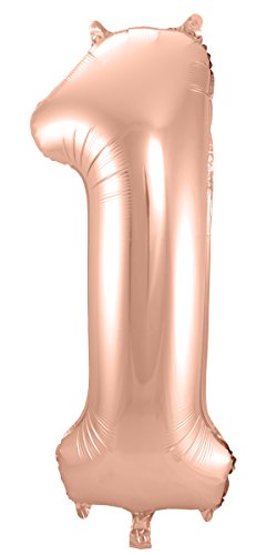 Folat 1 Balon w kształcie cyfry Różowe złoto 86 cm - obrazek 1