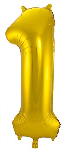 Folat 1 Złoty Balon Foliowy Cyfry 86 cm Folat 1 Złoty Balon Foliowy Cyfry 86 cm