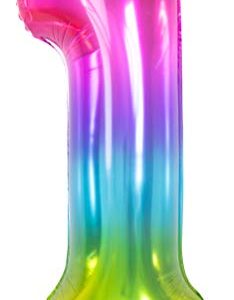 Balon foliowy cyfra 1 tęczowy 86 cm szt.