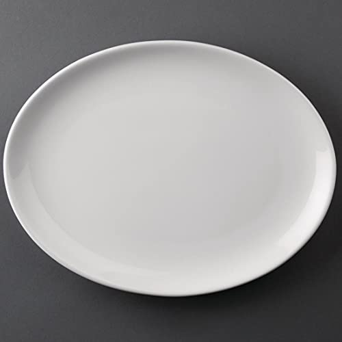 12X Athena Hotelware owalne talerze serwisowe Coupe 254 x 197 mm porcelana biała - obrazek 1
