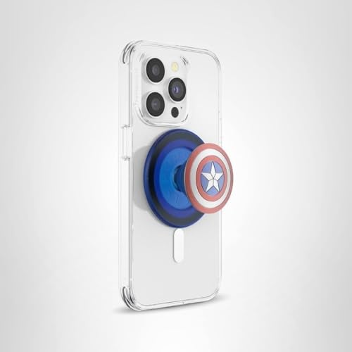 PopSockets Phone Grip for MagSafe Pill Marvel Enamel Captain America PopGrip - obrazek 1
