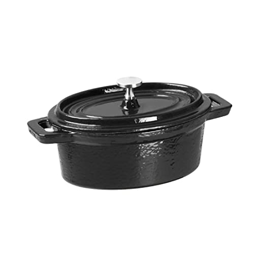 Vogue Żeliwny owalny mini garnek 49 x 94 155 mm 315 ml pojemnik rondel naczynie kuchenne
