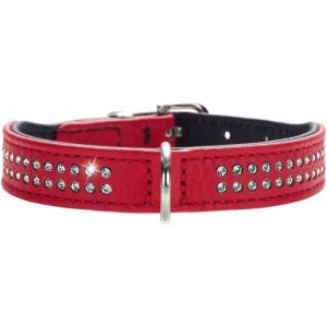 HUNTER Diamond Petit niklowany kołnierz, 24/17 x 21 cm, 2 duży, Nappa czerwony/czarny HUNTER Diamond Petit niklowany kołnierz, 24/17 x 21 cm, 2 duży, Nappa czerwony/czarny