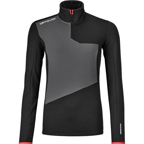 ORTOVOX FLEECE LIGHT ZIP NECK W, 87112, Black Raven, L - obrazek 1