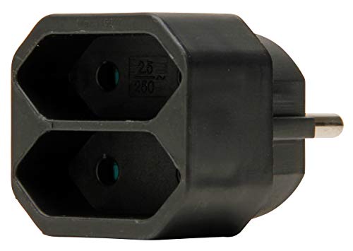 Kopp Adapter Euro 2 drożny, 1 sztuka, czarny, 174105004
