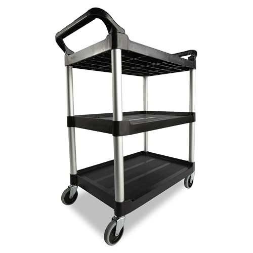 Rubbermaid Commercial Products, Produkty Komercyjne Fg342488Bla Wózek Uzytkowy 3 Pólki Serwisowy, Czarny