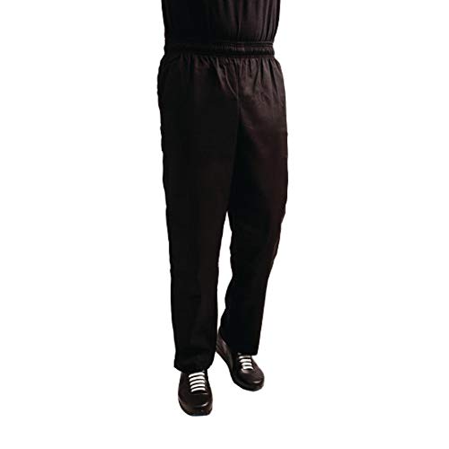 Whites Chefs Clothing A029T L policotton Easyfit spodnie teflonowe, rozmiar L, talii 96 cm 100 cm, czarne