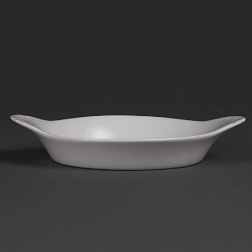 6X Olympia białe okrągłe naczynia z uszami 192 x 151 mm porcelanowe talerze do serwowania - obrazek 1