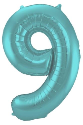 Folat Balon foliowy Cyfra 9 Pastelowy Aqua Metaliczne Mat 86 cm