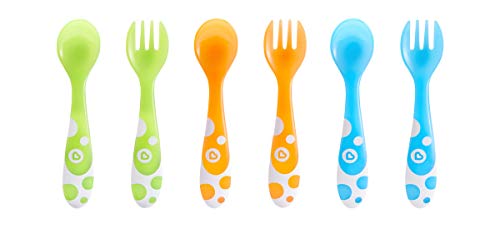 Munchkin Multi Coloured Forks and Spoons Set of 6, coloured, (Pack 6)