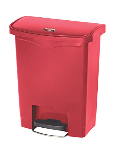 Rubbermaid Commercial Products Slim Jim 1883564 30 Litre Front Step On Resin Wastebasket Red