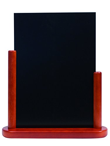 Securit elegancka duża tablica kredowa stołowa, drewno z lakierowanym wykończeniem mahoniowym, 21 x 30 cm (ELE M LA)