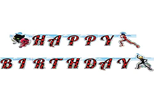 Happy Birthday naszyjnik na imprez? tematyczn? lub urodziny dziecka // od Amscan biedronka superbohatera impreza urodzinowa girlanda baner - obrazek 1