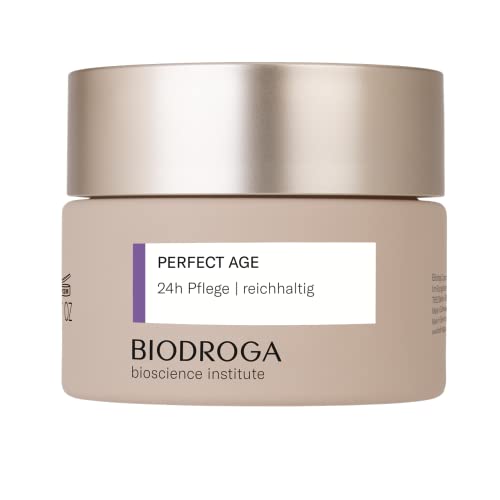 Biodroga Ujędrniający krem przeciw starzeniu się skóry, 24 godziny, 50 ml Skincare nawilżający, przeciwzmarszczkowy, pielęgnacja twarzy, wegańska, perfekcyjna wiek, bioscience Institut - obrazek 1