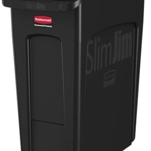 Rubbermaid Commercial Products Vented Slim Jim pojemnik na odpady, 60 l, czarny 1955959 Rubbermaid Commercial Products Vented Slim Jim pojemnik na odpady, 60 l, czarny 1955959