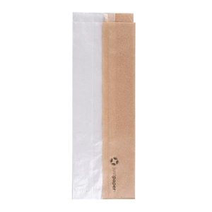 García de Pou 250 sztuk Torby na kanapki z oknem eko „Corner Window” 40 G/M2 9+5,5 x 26 cm Naturalny Kraft