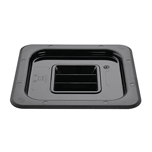 Vogue 1/6 Pokrywka gastronomiczna czarna 176 x 162 mm pokrywa górna przechowywanie żywności - obrazek 1