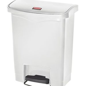 Rubbermaid Commercial Products Slim Jim Step on pojemnik na śmieci z żywicy, przód, 30 l, biały, 1883555 Rubbermaid Commercial Products Slim Jim Step on pojemnik na śmieci z żywicy, przód, 30 l, biały, 1883555