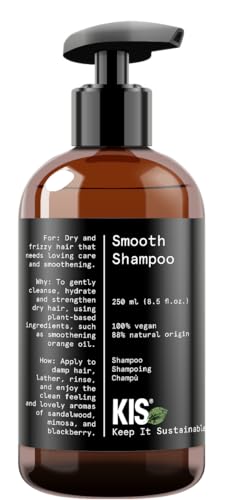 KIS Green Smooth szampon 250 ml suche i kręcone włosy 100% wegańska receptura bez siarczanów z kojącym olejkiem pomarańczowym