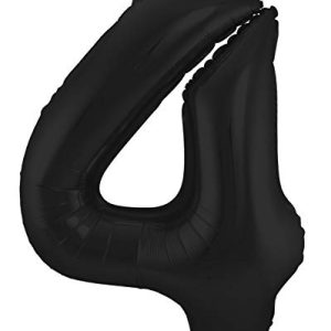 Folat Balon foliowy Cyfra 4 Czarny Metaliczne Mat 86 cm Folat Balon foliowy Cyfra 4 Czarny Metaliczne Mat 86 cm