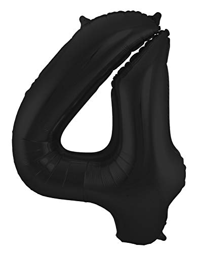 Folat Balon foliowy Cyfra 4 Czarny Metaliczne Mat 86 cm - obrazek 1