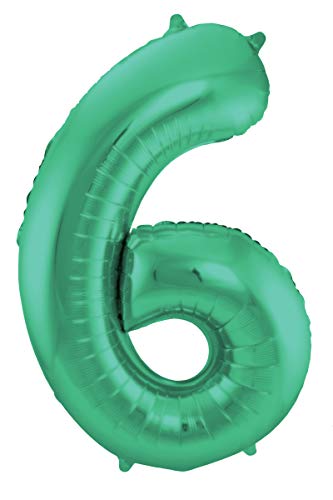 Balon foliowy, cyfra 6, 86 cm, zielony - obrazek 1