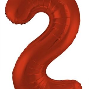 Folat Balon foliowy Cyfra 2 Czerwony Metaliczne Mat 86 cm Folat Balon foliowy Cyfra 2 Czerwony Metaliczne Mat 86 cm