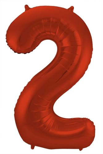 Folat Balon foliowy Cyfra 2 Czerwony Metaliczne Mat 86 cm - obrazek 1