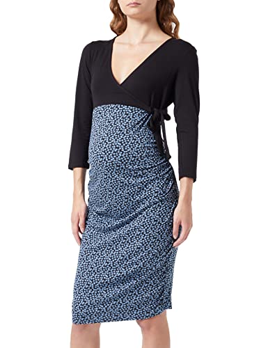 Noppies Maternity damska sukienka Olney Nursing 3/4 z nadrukiem na całej powierzchni, czarna P090, M