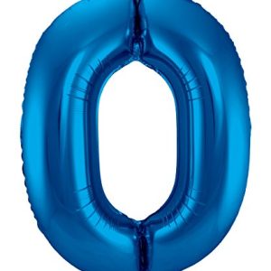 Balon foliowy, cyfra 0, niebieski, 86 cm