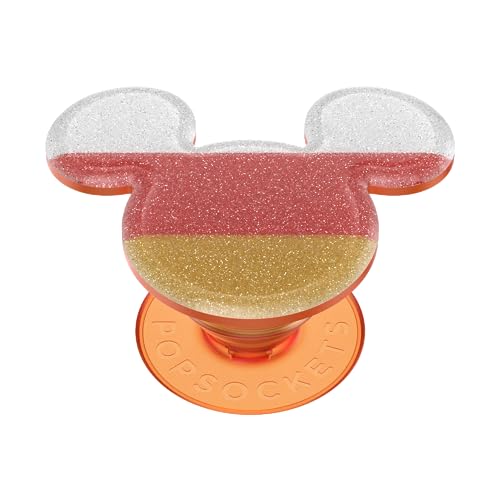 POPSOCKETS Uchwyt do telefonu z rozkładanym stojakiem, Disney, mieniący się brokat Candy Corn Mickey - obrazek 1