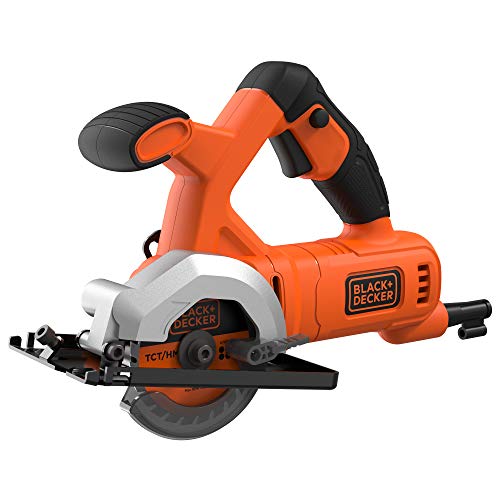 Black+Decker Kompaktowa ręczna pilarka tarczowa (400 W, z drugą rączką, regulacja głębokości cięcia bez użycia narzędzi, urządzenie do odsysania kurzu, w zestawie: 1 x gruby i brzeszczot - obrazek 1