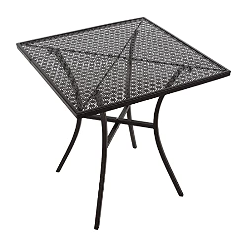 Bolero Czarny stalowy wzorzysty kwadratowy stół bistro 710 x 700 mm bar restauracyjny