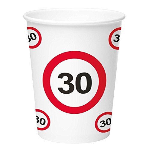 Kubeczki papierowe, 30 Traffic Birthday, 350 ml, 8 sztuk - obrazek 1
