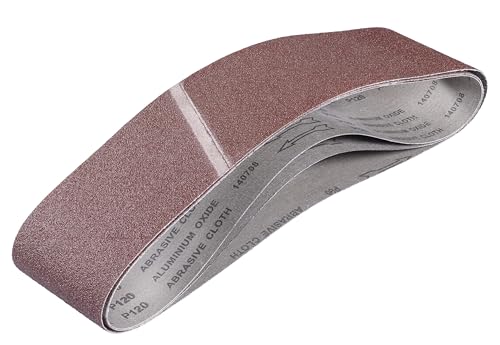 kwb by Einhell 3 taśmy szlifierskie 100 x 915 mm akcesoria do szlifierek taśmowych (drewno i metal, cicha praca taśmowa, nadaje się standardowych stacjonarnych taśmowych) - obrazek 1