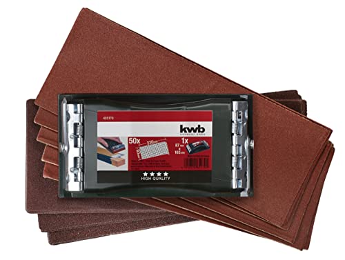 kwb Zestaw szlifierek ręcznych 2 częściowy wraz z klockiem szlifierskim zaciskiem i papierem ściernym 93 mm x 230 (50 szt.)