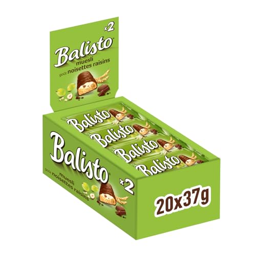 Balisto Batonik czekoladowy, mieszanka musli, zielony, 20 batoników w pudełku (20 x 37 g) - obrazek 1