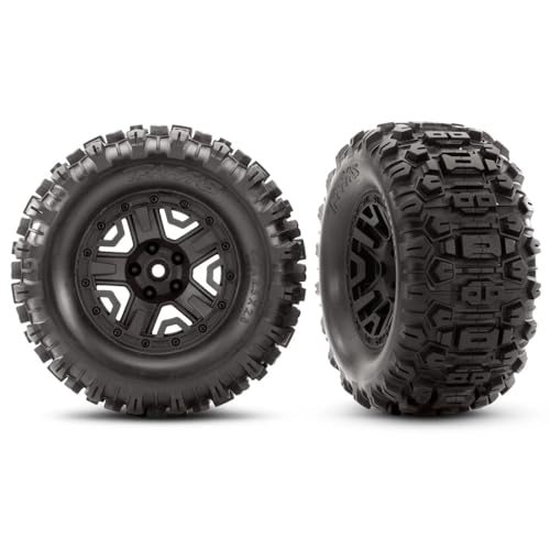 Traxxas Reifen auf 2.8 Felge czarny młot kowalski (2) TSM znamionowy