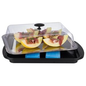 APS Thermo Set 6 częściowy Wysokiej jakości zestaw tacek składający się z solidnej miski, tacki ze stali nierdzewnej, dwóch baterii chłodzących i maskownicy świeżości, czarny APS Thermo Set 6 częściowy Wysokiej jakości zestaw tacek składający się z solidnej miski, tacki ze stali nierdzewnej, dwóch baterii chłodzących i maskownicy świeżości, czarny