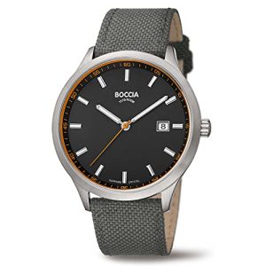 Boccia męski analogowy zegarek kwarcowy ze skórzanym paskiem 3614-01 Boccia męski analogowy zegarek kwarcowy ze skórzanym paskiem 3614-01