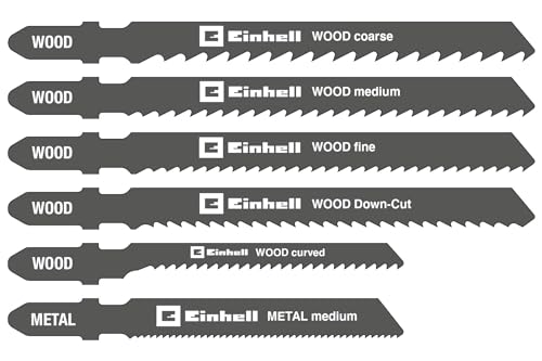 Einhell 10 częściowy zestaw brzeszczotów do wyrzynarki (akcesoria wyrzynarki, trzpień T, drewna i metalu, w zestawie pudełko przechowywania) - obrazek 1