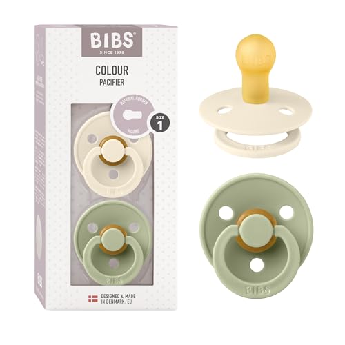Bibs 2-pack Ivory/Sage S Smoczek Uspokajający Kauczuk Hevea