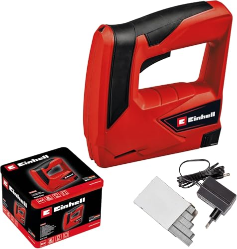 Einhell Zszywacz akumulatorowy TC CT 3,6 Li (3,6 V, 1,3 Ah, 30 strzałów/min, ergonom. Softgrip, bezpieczny nos, dostawa wraz z metalowym pudełkiem, ładowarką i zszywkami) - obrazek 1