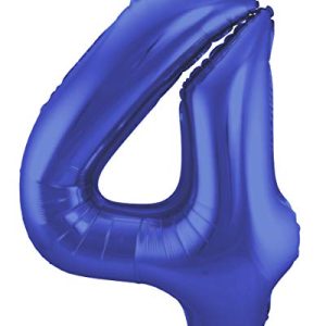 Balon foliowy, cyfra 4, 86 cm, niebieski