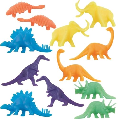 Unique Party 74014 - Zabawki z dinozaurami do torebek imprezowych, 12 sztuk - obrazek 1