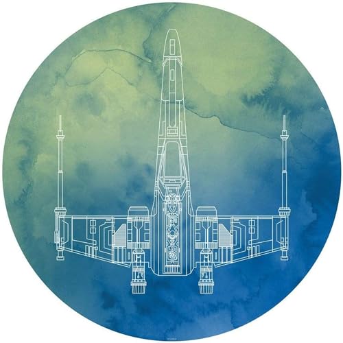 Komar DOT okrągła i samoprzylepna fototapeta z włókniny Star Wars X Wing Ø 125 cm pokój dziecięcy, tapeta dziecięca, tatuaż ścienny DD1 028 - obrazek 1