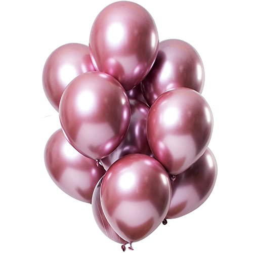 Folat 69713 Balony z efektem lustrzanym różowe, 33 cm, 12 sztuk lateksowych balonów helem, dekoracja urodzinowa, 30 cm - obrazek 1
