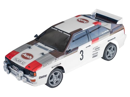 TAMIYA TAM58667 58667 Audi 300058667 1:10 RC Quattro Rally A2 (TT 02), zdalnie sterowany samochód/pojazd, modelarstwo, zestaw do montażu, hobby, montaż, biały